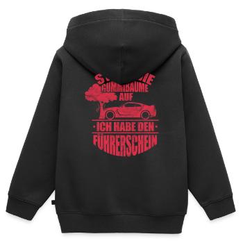 Stellt Die Gummibäume Auf Führerschein Fahrschüler - Kinder Premium Organic Zip Hoodie - Schwarz - Hinten - AI Model Kid Male (0cm)