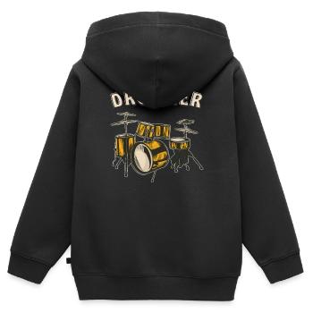 BATTEUR - Sweat Premium à capuche zippé enfant bio - noir - Dos - AI Model Kid Male (0cm)