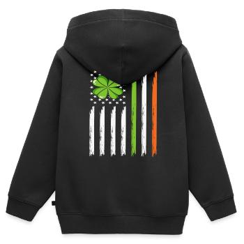 St Paddys St Patricksday St Patrick Day - Sweat Premium à capuche zippé enfant bio - noir - Dos - AI Model Kid Male (0cm)