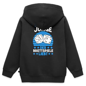 Brettspiel Brettspiele - Kinder Premium Organic Zip Hoodie - Schwarz - Hinten - AI Model Kid Male (0cm)