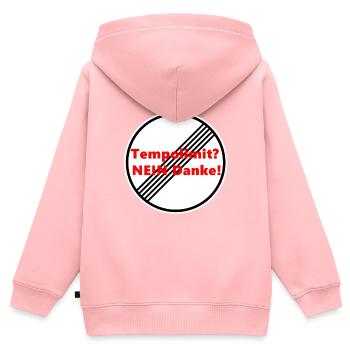 Tempolimit nein, Danke. No Speed Limit! - Kinder Premium Organic Zip Hoodie - Rosa - Hinten - AI Model Kid Female (0cm)