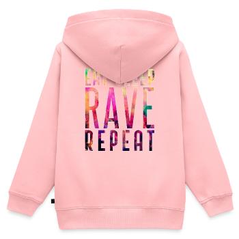 EAT SLEEP RAVE REPEAT T-Shirt Raver - Kinder Premium Organic Zip Hoodie - Rosa - Hinten - AI Model Kid Female (0cm)