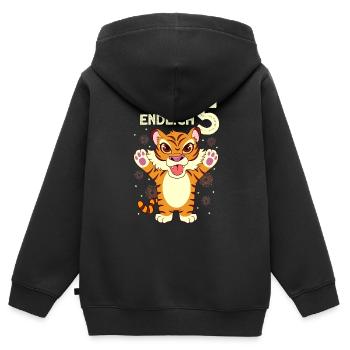 Endlich 5 - Tiger 5. Geburtstag - Kinder Premium Organic Zip Hoodie - Schwarz - Hinten - AI Model Kid Male (0cm)