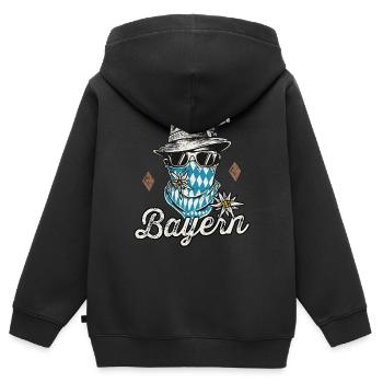 Freistaat Bayern T-Shirt Herren Bayrische Tracht - Kinder Premium Organic Zip Hoodie - Schwarz - Hinten - AI Model Kid Male (0cm)