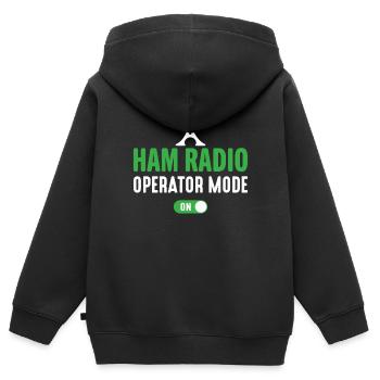 Ham Radio Operator Mode ham radio, amateur radio, - Kinder Premium Organic Zip Hoodie - Schwarz - Hinten - AI Model Kid Male (0cm)
