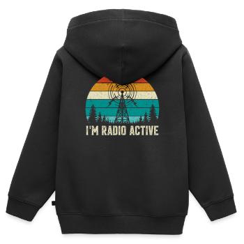 I´m Radio Active. ham radio, amateur radio, - Kinder Premium Organic Zip Hoodie - Schwarz - Hinten - AI Model Kid Male (0cm)
