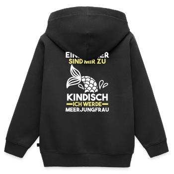 Meerjungfrauen - Kinder Premium Organic Zip Hoodie - Schwarz - Hinten - AI Model Kid Male (0cm)