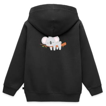 Koala Bear Koala Bamboo Sleep Lazy - Kids Premium Organic Zip-up Hoodie - black - Back - AI Model Kid Male (0cm)