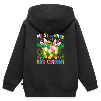 Osterfest Osterhase Ostereier - Kinder Premium Organic Zip Hoodie - Schwarz - Hinten - AI Model Kid Male (0cm)