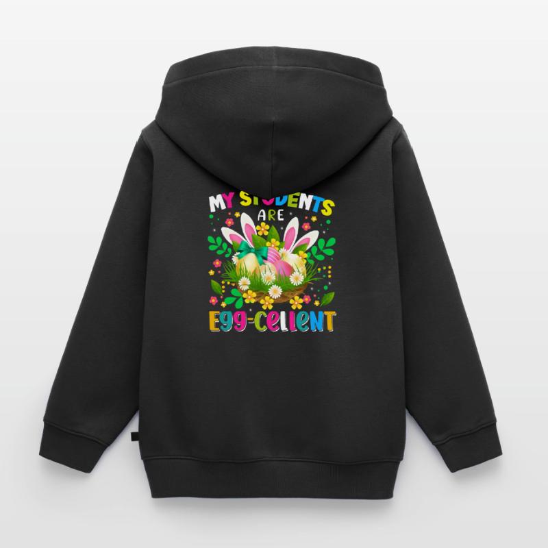 Easter Easter Easter Eggs Kids Premium Organic Zip-up Hoodie