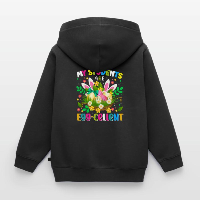 Easter Easter Easter Eggs Kids Premium Organic Zip-up Hoodie
