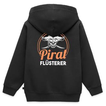 Pirat Flüsterer Piraten - Kinder Premium Organic Zip Hoodie - Schwarz - Hinten - AI Model Kid Male (0cm)