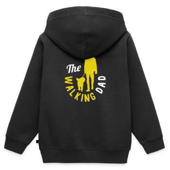 Le papa qui marche - Sweat Premium à capuche zippé enfant bio - noir - Dos - AI Model Kid Male (0cm)