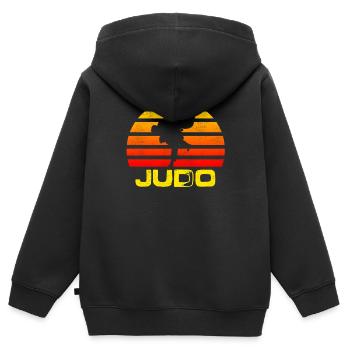 Vintage Judo - Kids Premium Organic Zip-up Hoodie - black - Back - AI Model Kid Male (0cm)