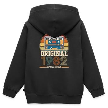 Hits Légendaires Best Of 1982 Édition Limitée - Sweat Premium à capuche zippé enfant bio - noir - Dos - AI Model Kid Male (0cm)