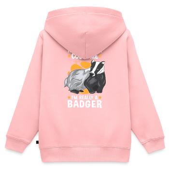 Das ist mein Honigdachs Kostüm Marder Dachs - Kinder Premium Organic Zip Hoodie - Rosa - Hinten - AI Model Kid Female (0cm)