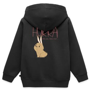 hurra... nicht - Kinder Premium Organic Zip Hoodie - Schwarz - Hinten - AI Model Kid Male (0cm)