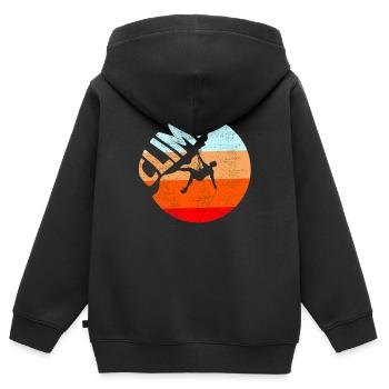Ascension vintage - Sweat Premium à capuche zippé enfant bio - noir - Dos - AI Model Kid Male (0cm)