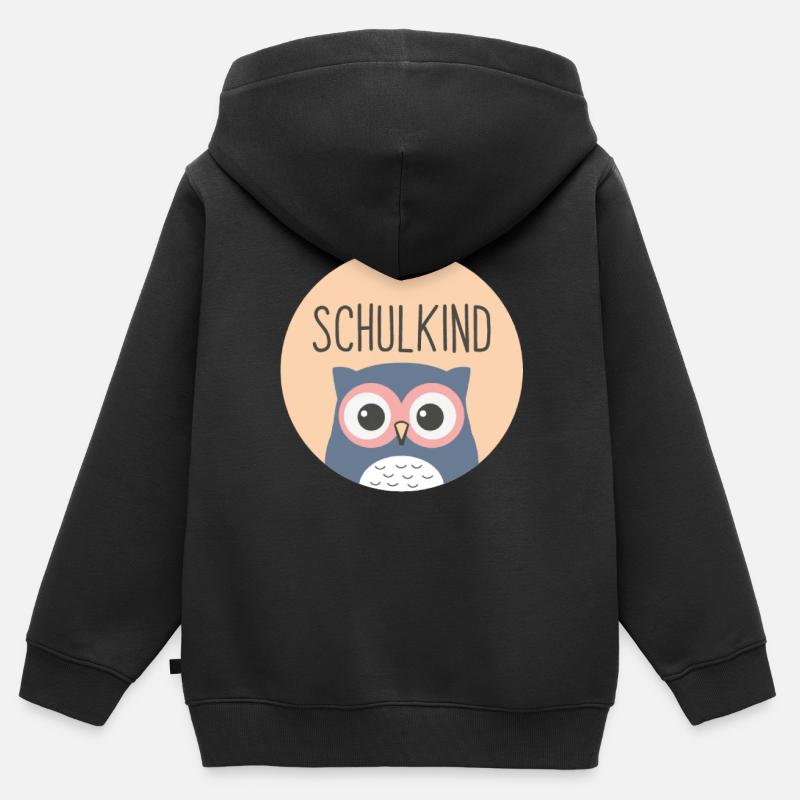 Geschenk Schulkind - Schulstart -Junge & Mädchen - Kinder Premium Organic Zip Hoodie - Schwarz