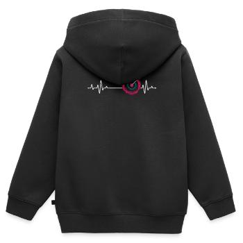 Arc de sport et flèche Cible Archer Pulse - Sweat Premium à capuche zippé enfant bio - noir - Dos - AI Model Kid Male (0cm)
