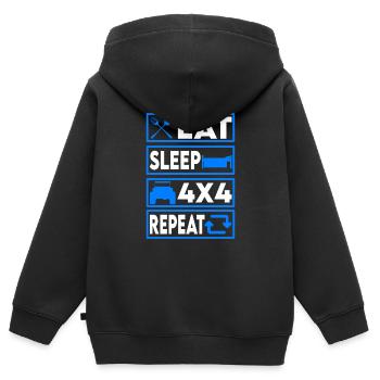 Offroad ATV Routine - Offroader Gift Idea - Kids Premium Organic Zip-up Hoodie - black - Back - AI Model Kid Male (0cm)