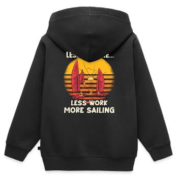 Segel Kapitän Segel Hobby Jacht Segler - Kinder Premium Organic Zip Hoodie - Schwarz - Hinten - AI Model Kid Male (0cm)