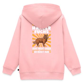 Harzer Fuchs Gassi gehen Altdeutscher Hütefuchs - Kinder Premium Organic Zip Hoodie - Rosa - Hinten - AI Model Kid Female (0cm)