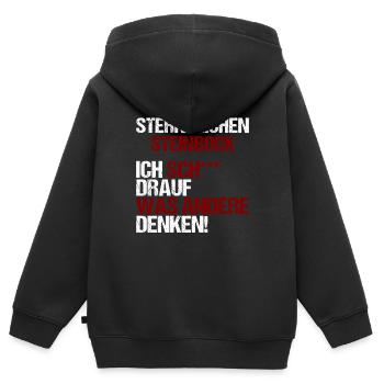 Sternzeichen Steinbock - Kinder Premium Organic Zip Hoodie - Schwarz - Hinten - AI Model Kid Male (0cm)