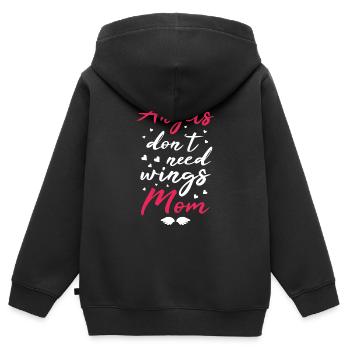 Angel Mom - Kinder Premium Organic Zip Hoodie - Schwarz - Hinten - AI Model Kid Male (0cm)