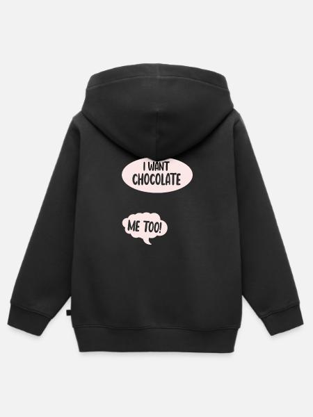 I want chocolate pregnancy - Kinder Premium Organic Zip Hoodie - Schwarz