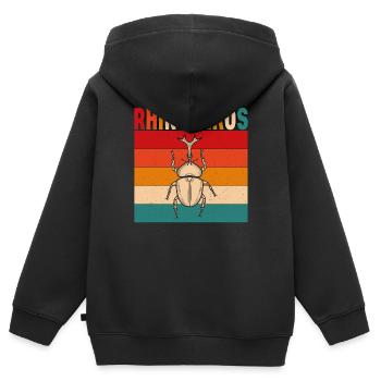 Hercules Rhinoceros Beetle Entomologist Present Id - Kinder Premium Organic Zip Hoodie - Schwarz - Hinten - AI Model Kid Male (0cm)