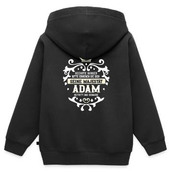 Adam - Kinder Premium Organic Zip Hoodie - Schwarz - Hinten - AI Model Kid Male (0cm)
