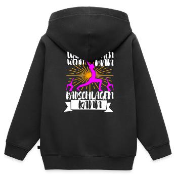 Turnen Turner - Kinder Premium Organic Zip Hoodie - Schwarz - Hinten - AI Model Kid Male (0cm)