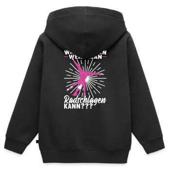 Turnen Turner - Kinder Premium Organic Zip Hoodie - Schwarz - Hinten - AI Model Kid Male (0cm)