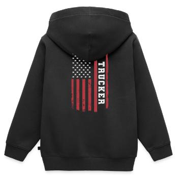 Trucker LKW Fahrer - Kinder Premium Organic Zip Hoodie - Schwarz - Hinten - AI Model Kid Male (0cm)