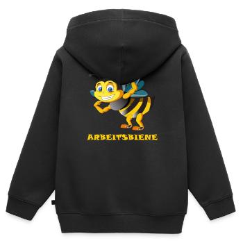Arbeitsbiene Bienen fleißig Biene Bienenstock Wabe - Kinder Premium Organic Zip Hoodie - Schwarz - Hinten - AI Model Kid Male (0cm)