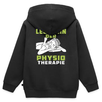 LEGENDIN DER PHYSIOTHERAPIE - Kinder Premium Organic Zip Hoodie - Schwarz - Hinten - AI Model Kid Male (0cm)