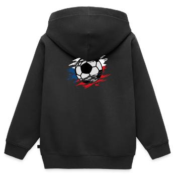 Tschechische Republik Fußball Tschechische Flagge - Kinder Premium Organic Zip Hoodie - Schwarz - Hinten - AI Model Kid Male (0cm)