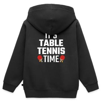 Tischtennis Zeit Tischtennis - Kinder Premium Organic Zip Hoodie - Schwarz - Hinten - AI Model Kid Male (0cm)