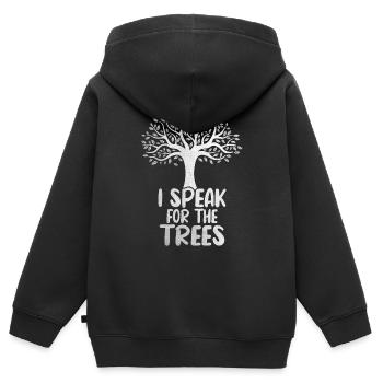 I speak for the trees - Kids Premium Organic Zip-up Hoodie - black - Back - AI Model Kid Male (0cm)