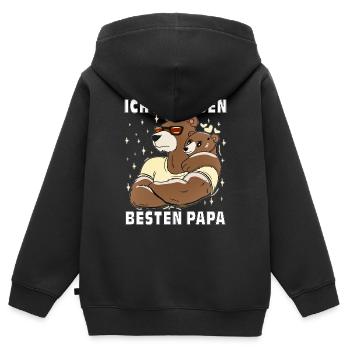 ICH HABE DEN BESTEN PAPA - Kinder Premium Organic Zip Hoodie - Schwarz - Hinten - AI Model Kid Male (0cm)