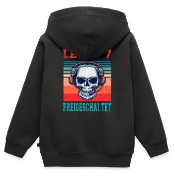 Gamer Geburtstag 7 Jahre Video Game Level 7 - Kinder Premium Organic Zip Hoodie - Schwarz - Hinten - AI Model Kid Male (0cm)