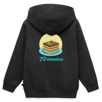 Tiramisu Dessert - Sweat Premium à capuche zippé enfant bio - noir - Dos - AI Model Kid Male (0cm)