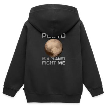 Pluton est une planète Combattez-moi Planète Pluton - Sweat Premium à capuche zippé enfant bio - noir - Dos - AI Model Kid Male (0cm)