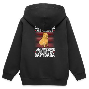 Capybara sont fantastiques capybara d’Amérique du Sud - Sweat Premium à capuche zippé enfant bio - noir - Dos - AI Model Kid Male (0cm)