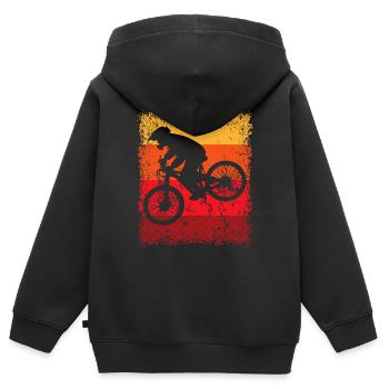 Downhill Fahrradfahrer Fahrradfahren Vintage - Kinder Premium Organic Zip Hoodie - Schwarz - Hinten - AI Model Kid Male (0cm)