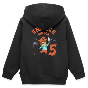 Piraten Geburtstag Endlich 5 Jahre Pirat Junge - Kinder Premium Organic Zip Hoodie - Schwarz - Hinten - AI Model Kid Male (0cm)