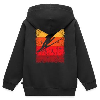 Skisprung Skispringen Skispringer Wintersport - Kinder Premium Organic Zip Hoodie - Schwarz - Hinten - AI Model Kid Male (0cm)