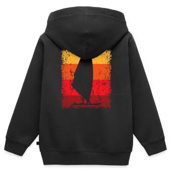 Windsurf Windsurfen Windsurfer Windsurfing - Kinder Premium Organic Zip Hoodie - Schwarz - Hinten - AI Model Kid Male (0cm)