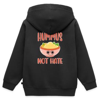 Vegan Hummus Spread - Kids Premium Organic Zip-up Hoodie - black - Back - AI Model Kid Male (0cm)